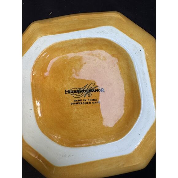 RARE 4 Highgate Manor Mustard Yellow China Plates 1 Dinner Plate 2 Bowls 1 Salad - Picture 11 of 12